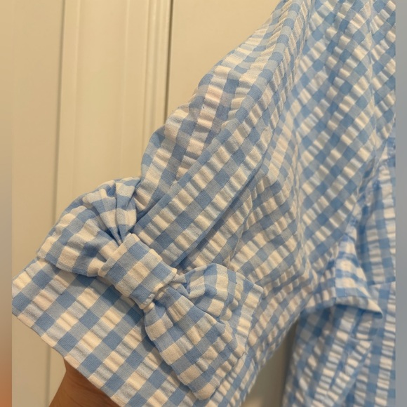 Crown & Ivy Women's Blue Gingham Shift Dress - Picture 2 of 4